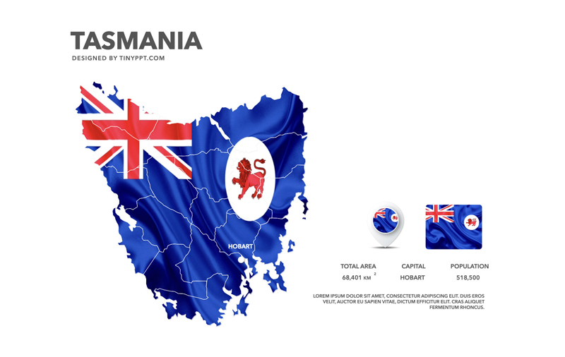 Tasmania Map Slide Powerpoint Tinyppt