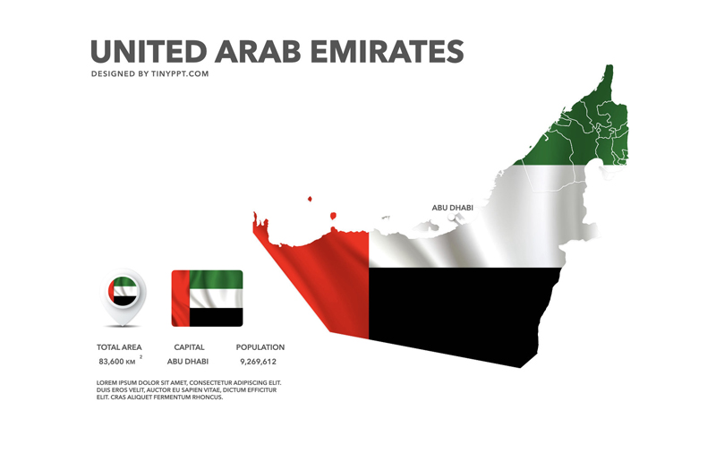 UAE Map Slide PowerPoint