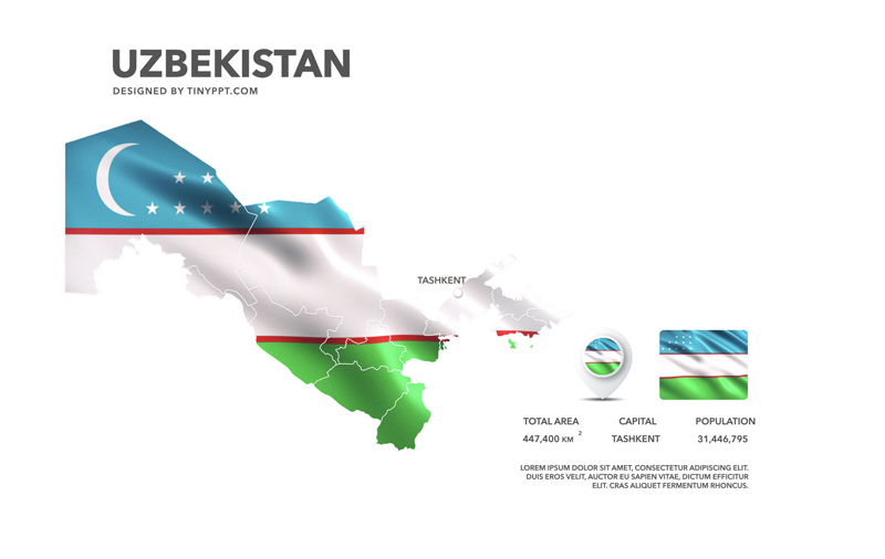 Uzbekistan Map Slide Powerpoint – Tinyppt