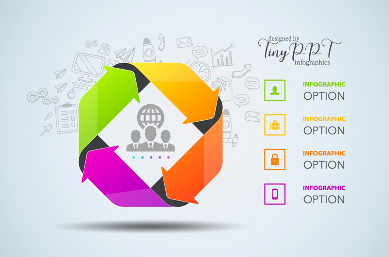 Arrow Cycle Process Swot Infographic Concept Tinyppt