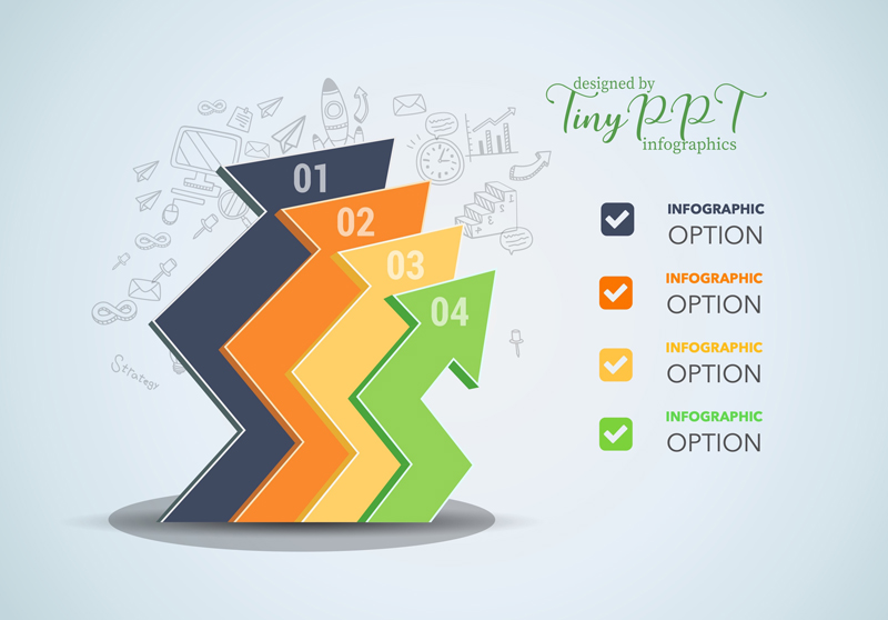 Arrow Process List Infographic Concept