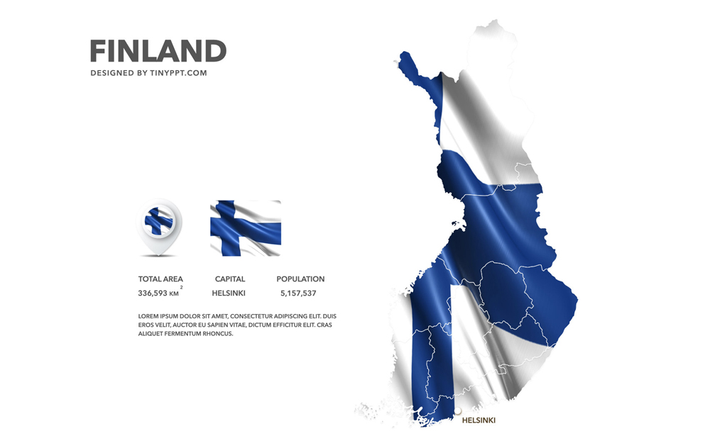 Finland Map Slide Powerpoint