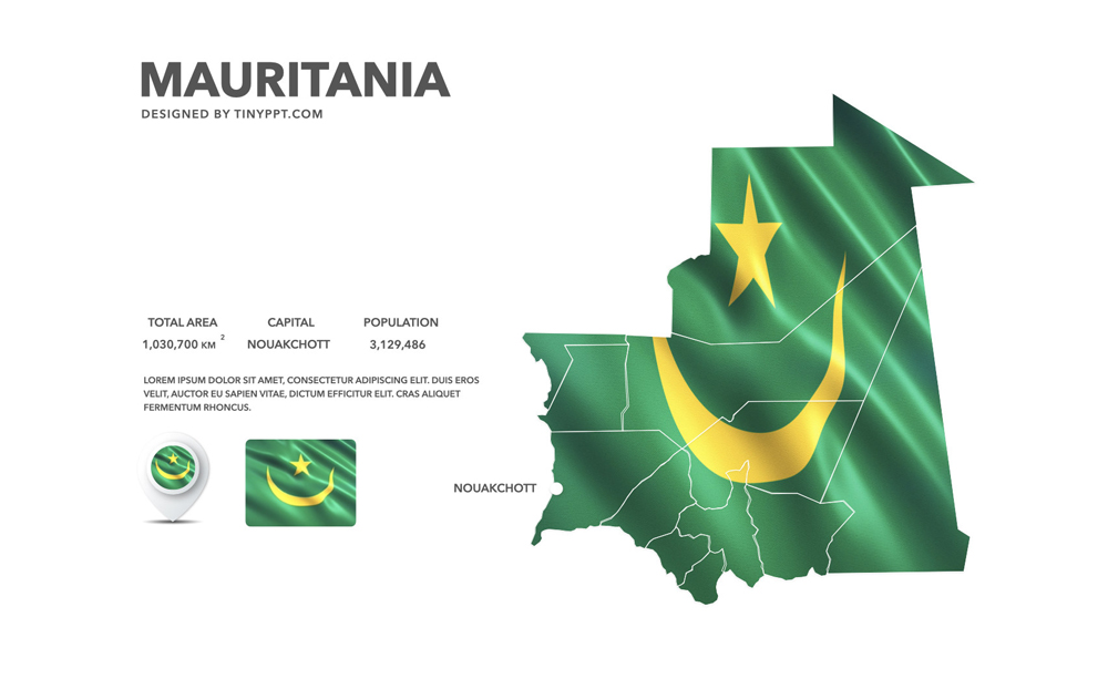 Mauritania Map Slide Powerpoint