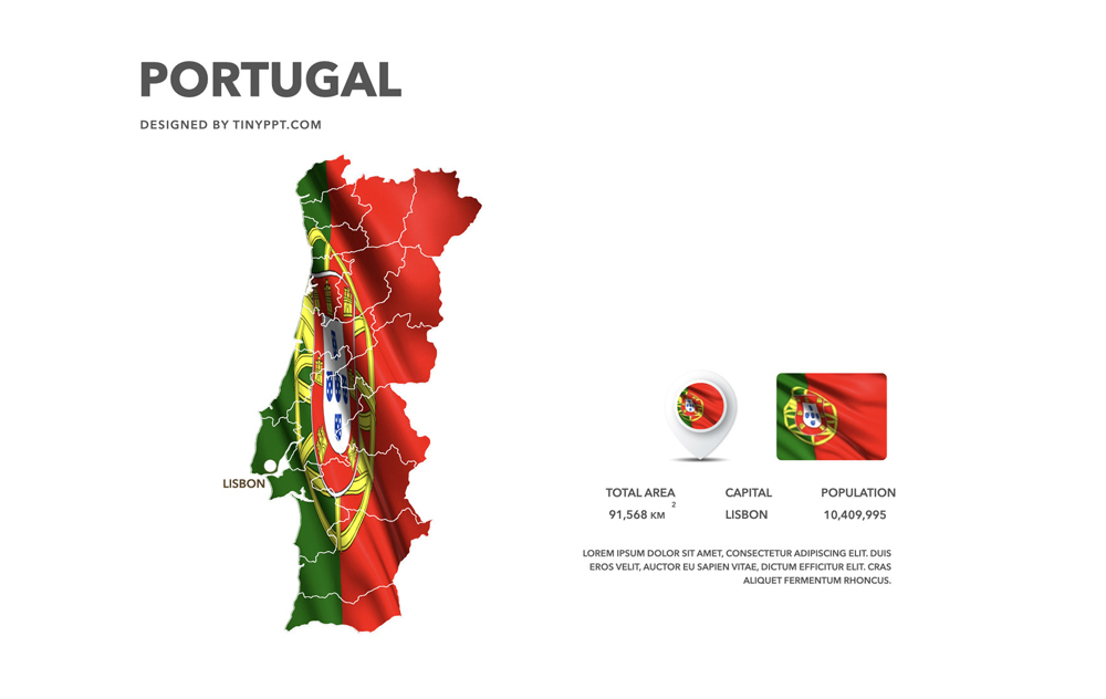 Portugal Map Slide Powerpoint